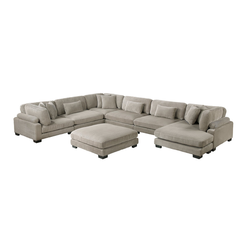 Traverse - (7)7-Piece Modular Sectional with Reversible Chaise and Ottoman