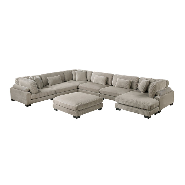 Traverse - (7)7-Piece Modular Sectional with Reversible Chaise and Ottoman