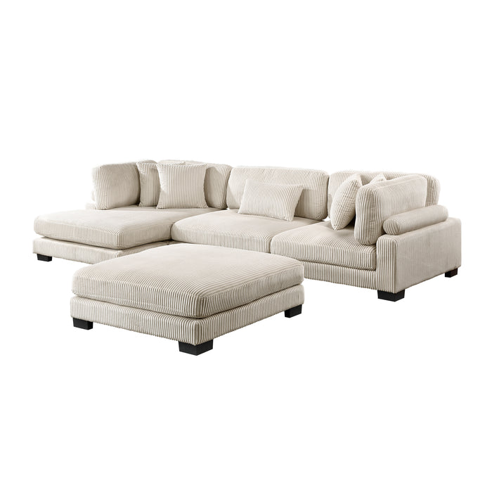 Traverse - (4)4-Piece Modular Sectional with Reversible Chaise and Ottoman