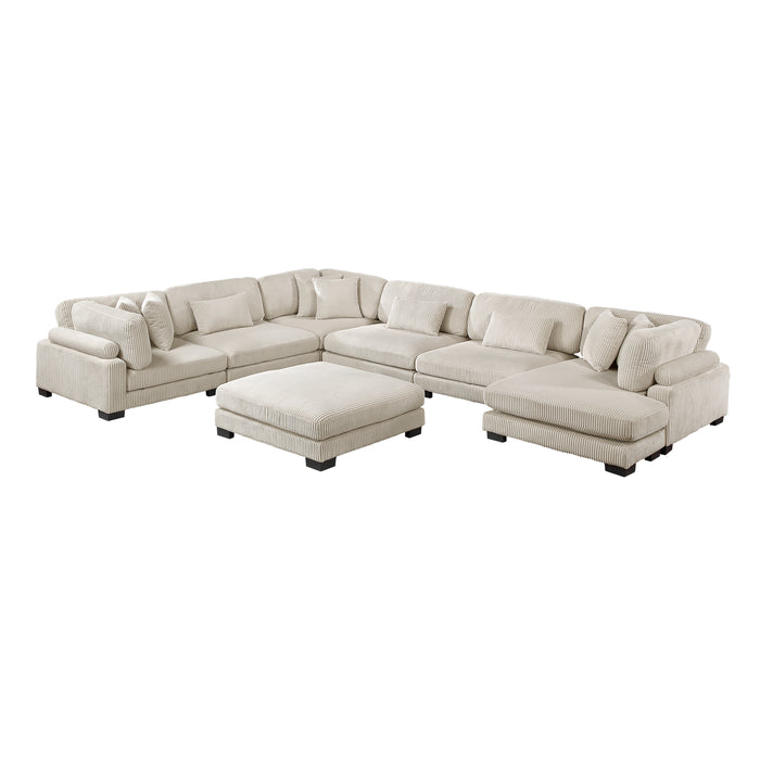 Traverse - (7)7-Piece Modular Sectional with Reversible Chaise and Ottoman
