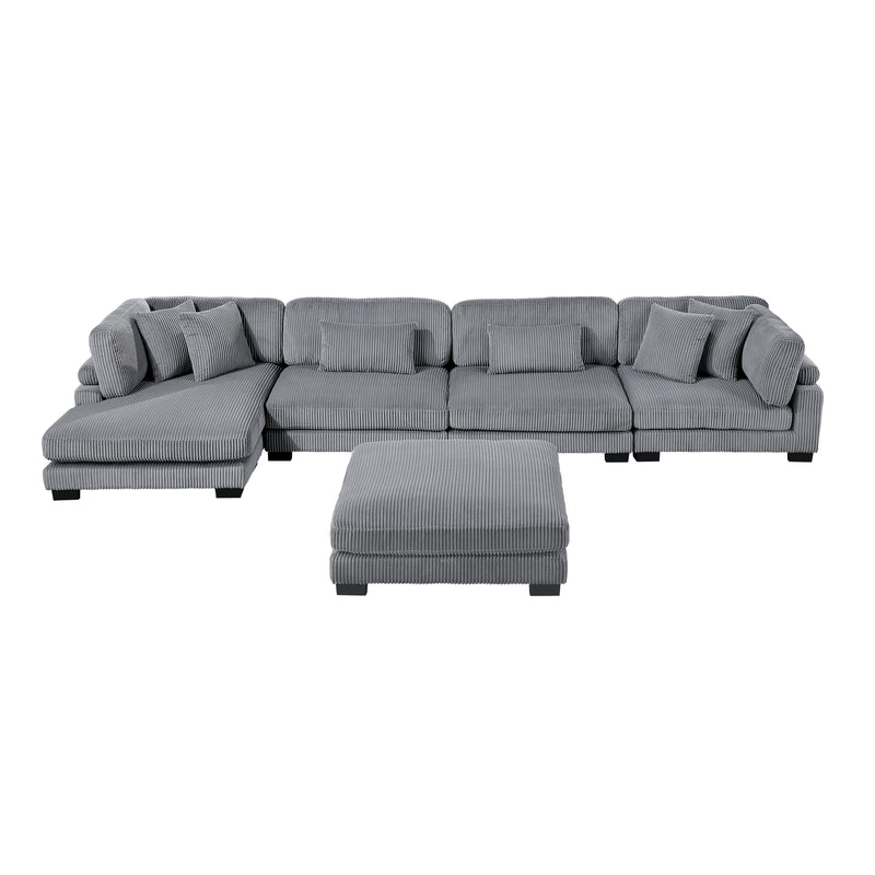 Traverse - (5)5-Piece Modular Sectional with Reversible Chaise and Ottoman