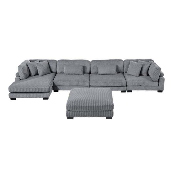 Traverse - (5)5-Piece Modular Sectional with Reversible Chaise and Ottoman