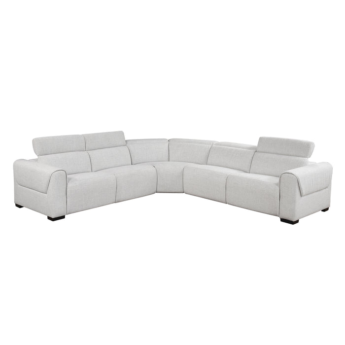 McPherson - (5)5-Piece Modular Power Reclining Sectional with Power Headrests, Charging Ports