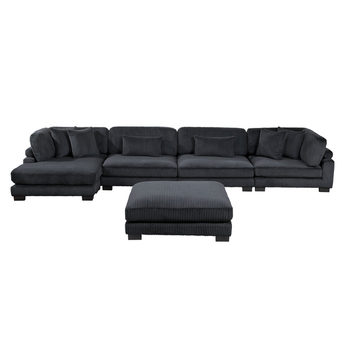 Traverse - (5)5-Piece Modular Sectional with Reversible Chaise and Ottoman