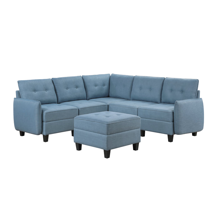 Garren - (6)6-Piece Sectional with Storage and Ottoman