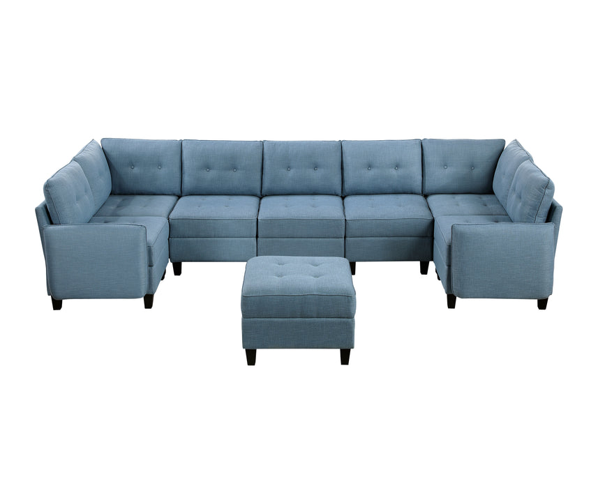 Garren - (8)8-Piece Sectional with Storage and Ottoman