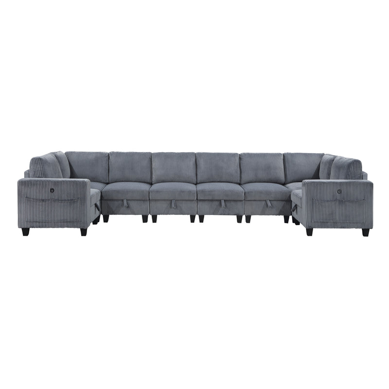 Walterboro - (8)8-Piece Sectional with Storage, Storage Pouches and Charging Ports