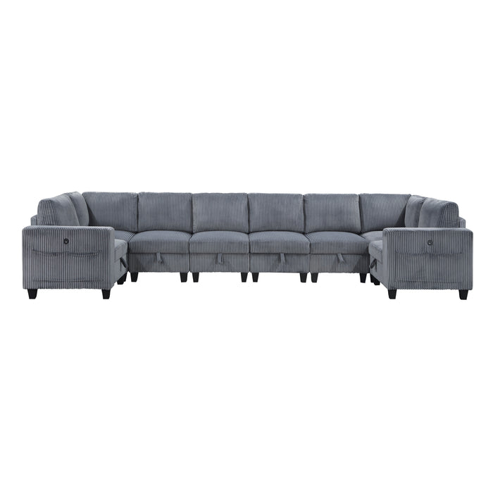 Walterboro - (8)8-Piece Sectional with Storage, Storage Pouches and Charging Ports