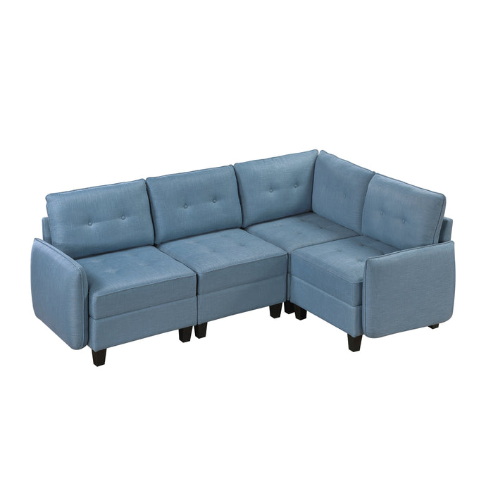 Garren - (4)4-Piece Sectional with Storage