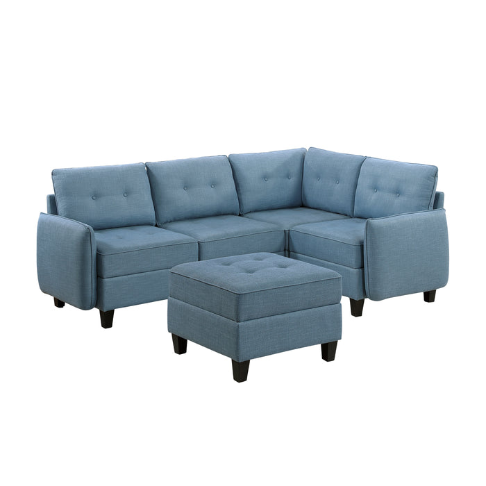 Garren - (5)5-Piece Sectional with Storage and Ottoman