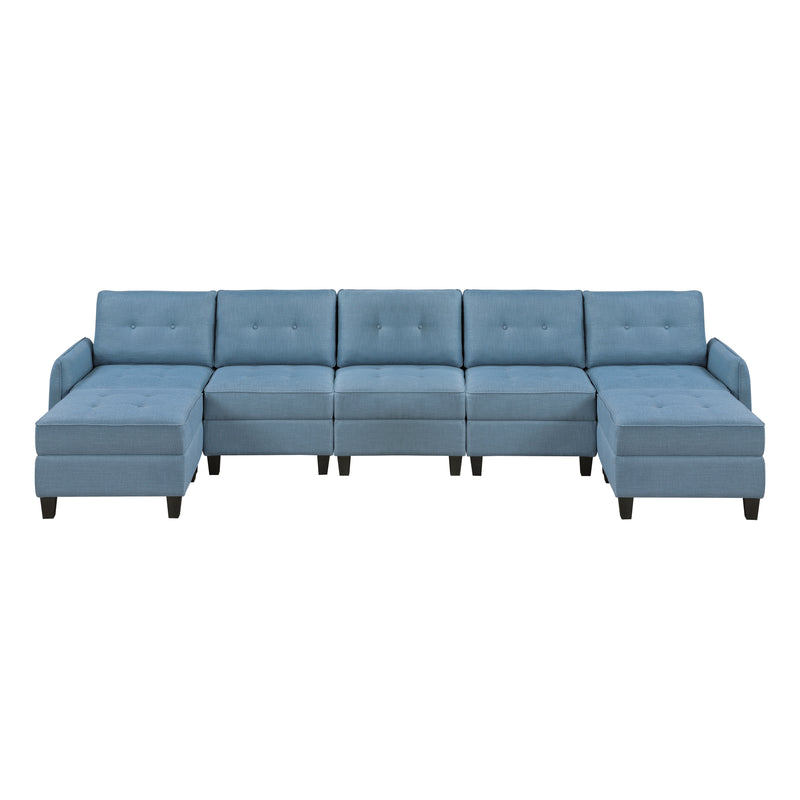 Garren - (7)7-Piece Sectional with Storage and Two Ottomans