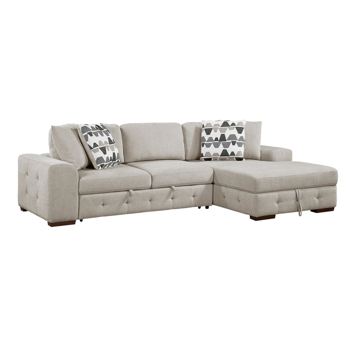 Raife - (3)3-Piece Sectional with Right Chaise and Ottoman