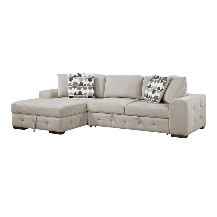 Raife - (3)3-Piece Sectional with Left Chaise and Ottoman