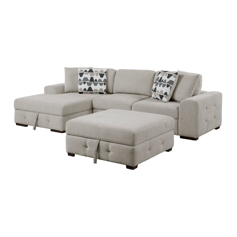 Raife - (3)3-Piece Sectional with Left Chaise and Ottoman