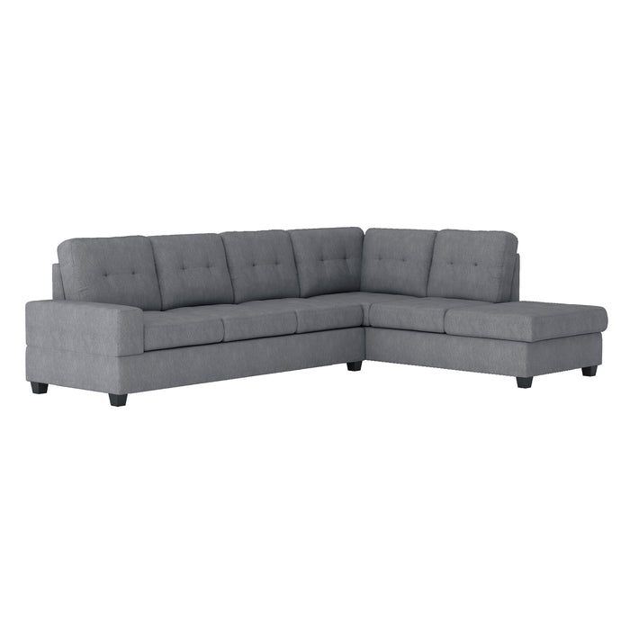 Maston - (3)3-Piece Reversible Sectional with Drop-Down Cup Holders and Storage Ottoman