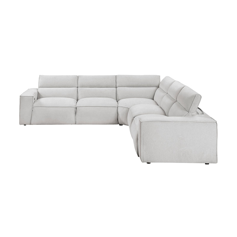 Phoebe - (5)5-Piece Modular Power Reclining Sectional with Power Headrests