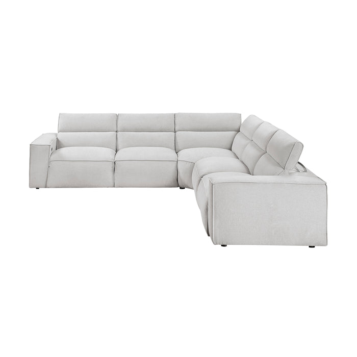 Phoebe - (5)5-Piece Modular Power Reclining Sectional with Power Headrests