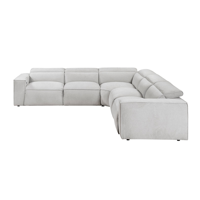 Phoebe - (5)5-Piece Modular Power Reclining Sectional with Power Headrests