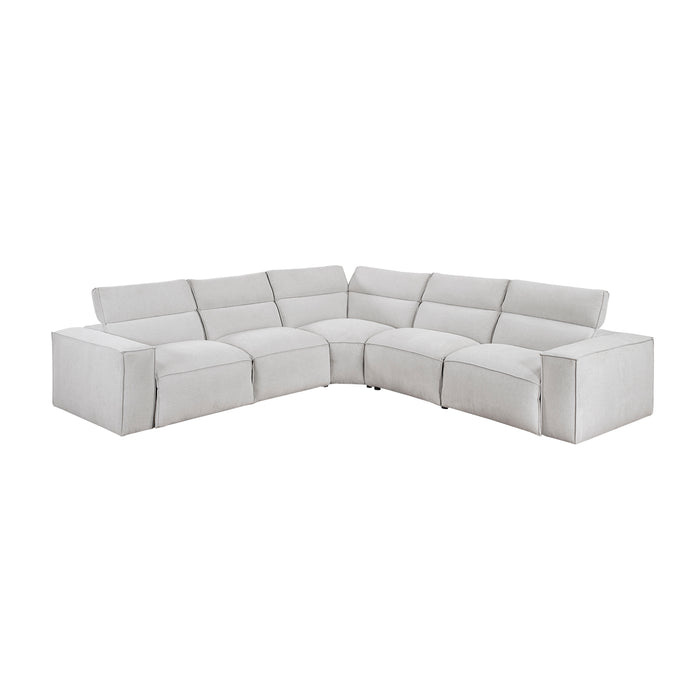Phoebe - (5)5-Piece Modular Power Reclining Sectional with Power Headrests