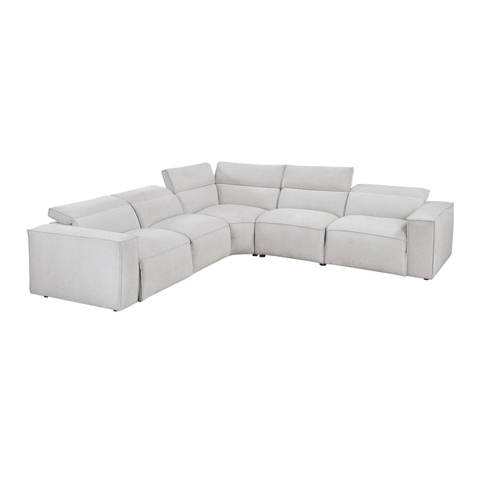 Phoebe - (5)5-Piece Modular Power Reclining Sectional with Power Headrests