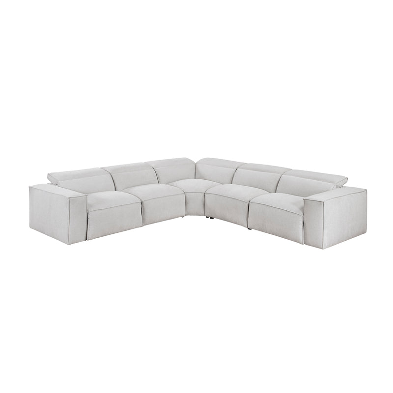 Phoebe - (5)5-Piece Modular Power Reclining Sectional with Power Headrests