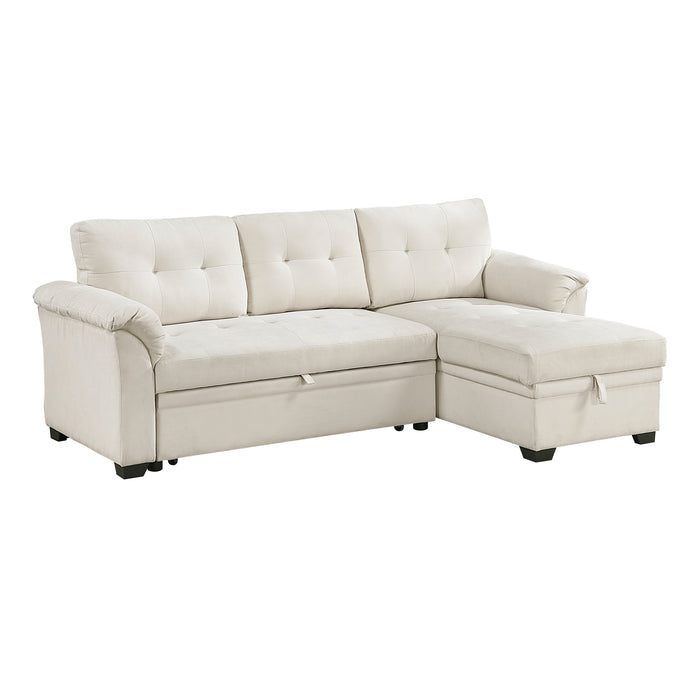 Elara - (3)2-Piece Reversible Sectional with Pull-out Bed, Reversible Chaise and Hidden Storage