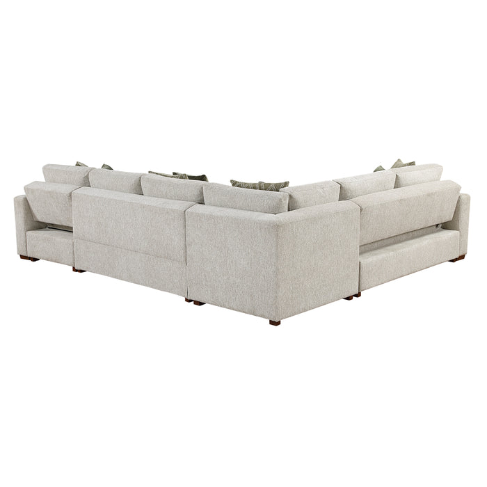 Isla - (5)4-Piece Sectional with Reversible Chaise, Pull-out Bed and Hidden Storage