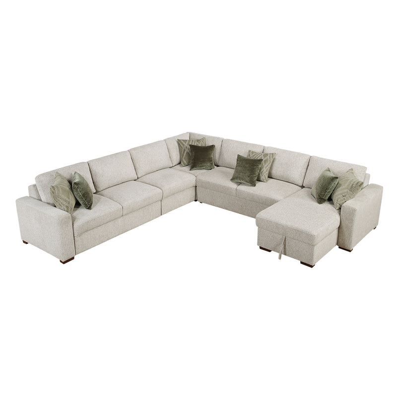 Isla - (6)5-Piece Sectional with Convertible and Reversible Chaise,  Hidden Storage, Click Motion Back