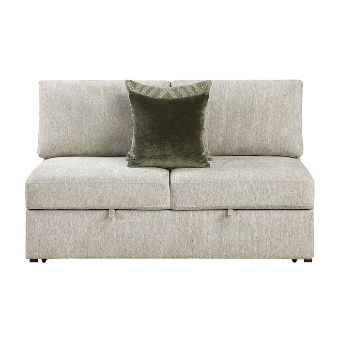 Isla - (5)4-Piece Sectional with Reversible Chaise, Pull-out Bed and Hidden Storage