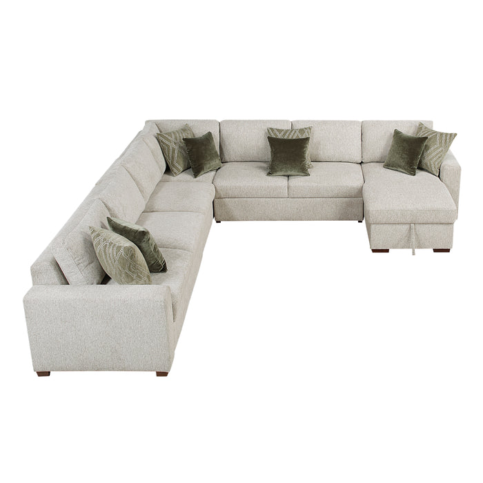 Isla - (6)5-Piece Sectional with Convertible and Reversible Chaise,  Hidden Storage, Click Motion Back