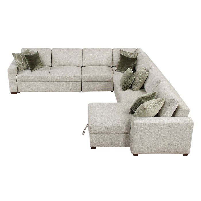 Isla - (6)5-Piece Sectional with Convertible and Reversible Chaise,  Hidden Storage, Click Motion Back