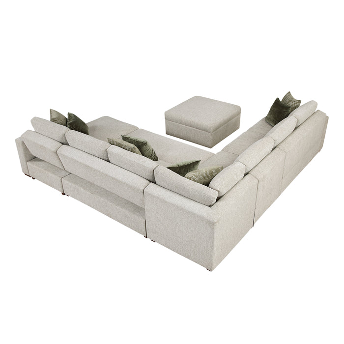 Isla - (7)6-Piece Sectional with Reversible Chaise, Pull-out Bed and Ottoman