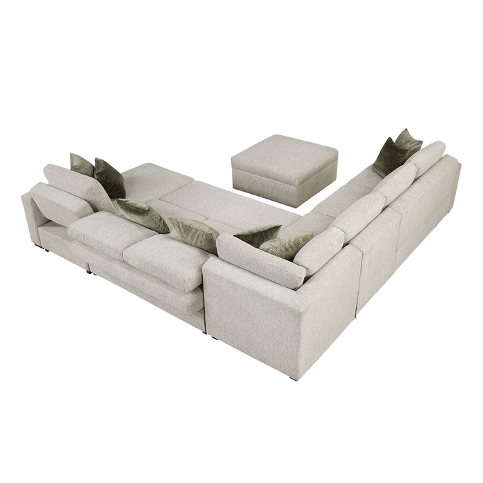 Isla - (7)6-Piece Sectional with Reversible Chaise, Pull-out Bed and Ottoman