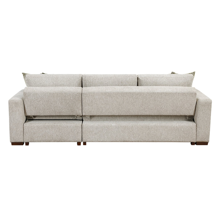 Isla - (3)2-Piece Sectional with Reversible Chaise, Pull-out Bed and Hidden Storage, Click Motion Back