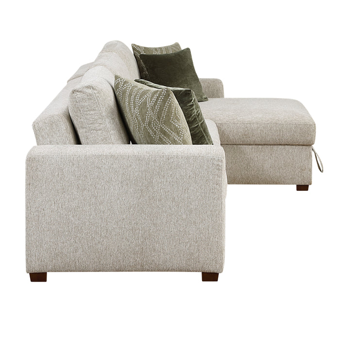 Isla - (3)2-Piece Sectional with Reversible Chaise, Pull-out Bed and Hidden Storage, Click Motion Back