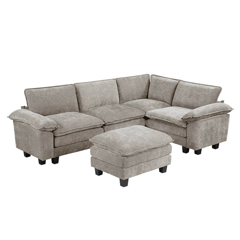 Dublin - (6)5-Piece Modular Sectional with Ottoman