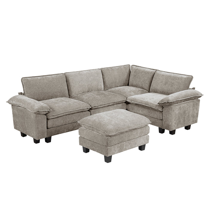 Dublin - (6)5-Piece Modular Sectional with Ottoman
