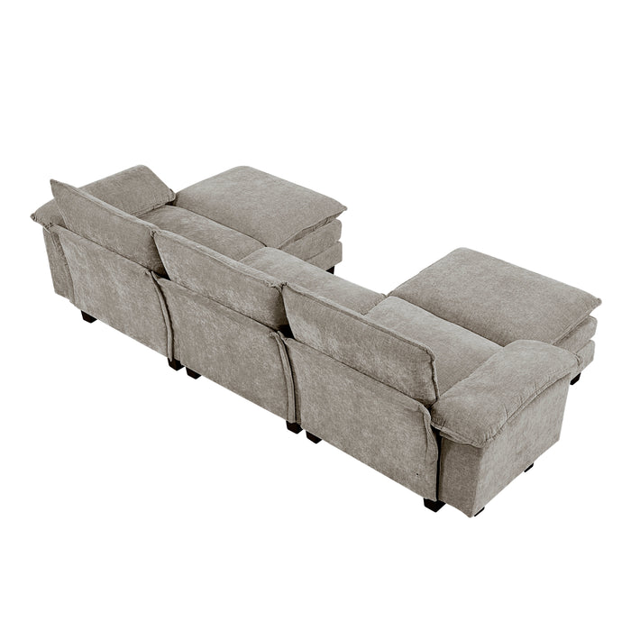 Dublin - (6)5-Piece Modular Sectional with Ottoman