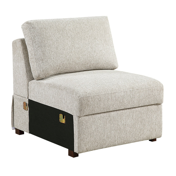 Isla - (5)4-Piece Sectional with Reversible Chaise, Pull-out Bed and Hidden Storage