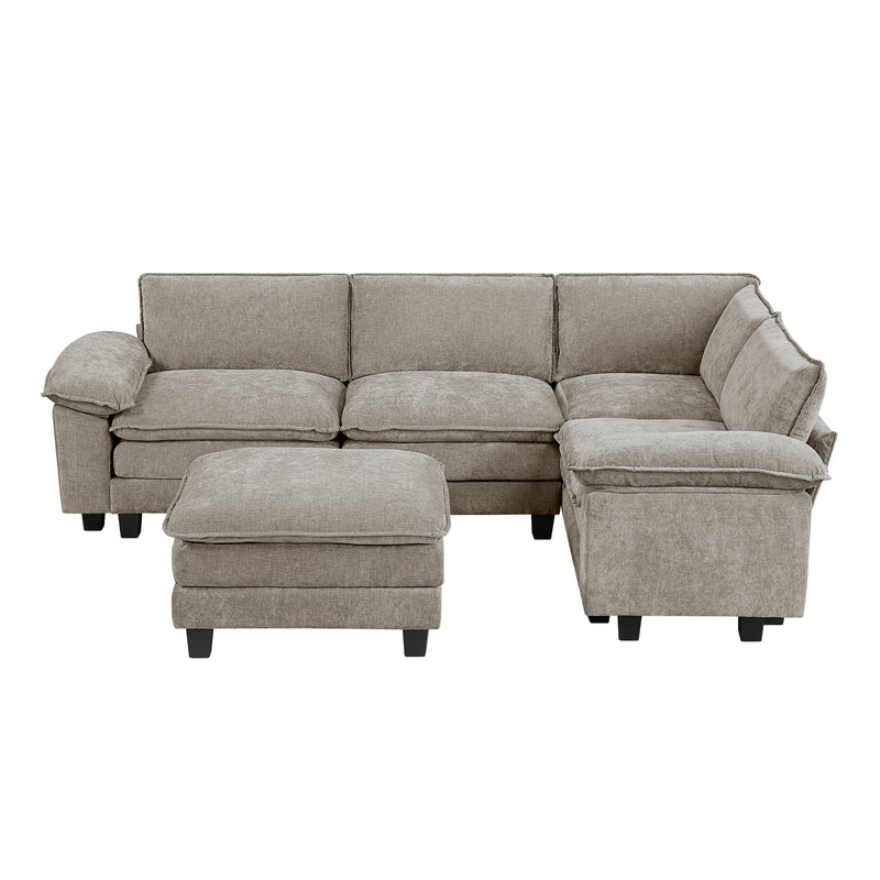Dublin - (6)5-Piece Modular Sectional with Ottoman