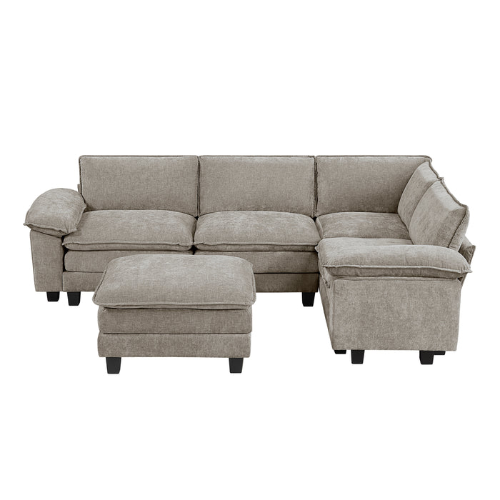 Dublin - (6)5-Piece Modular Sectional with Ottoman