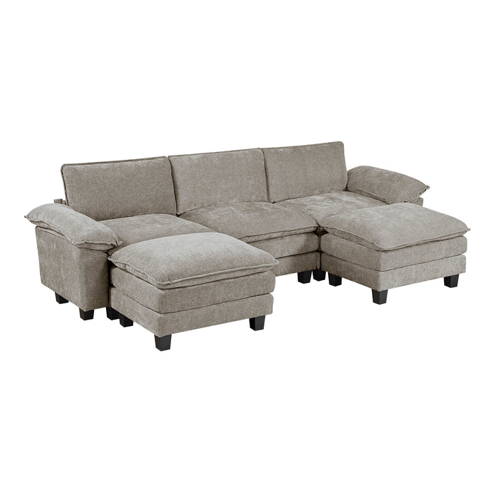 Dublin - (6)5-Piece Modular Sectional with Ottoman