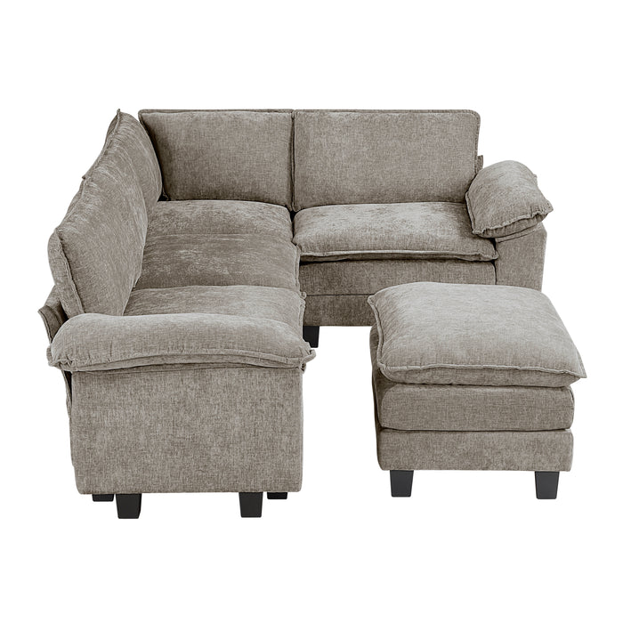 Dublin - (6)5-Piece Modular Sectional with Ottoman