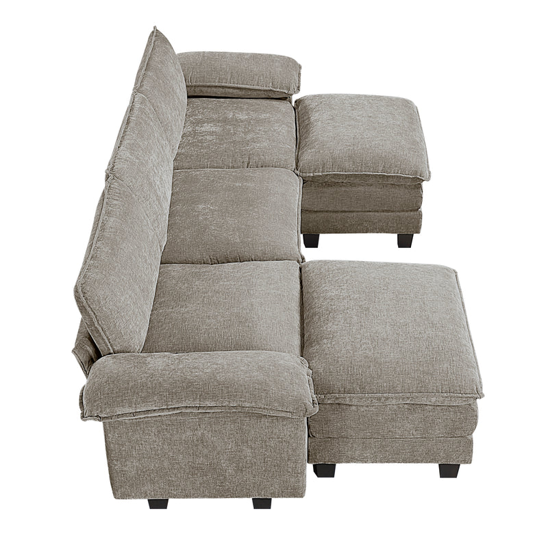 Dublin - (6)5-Piece Modular Sectional with Ottoman