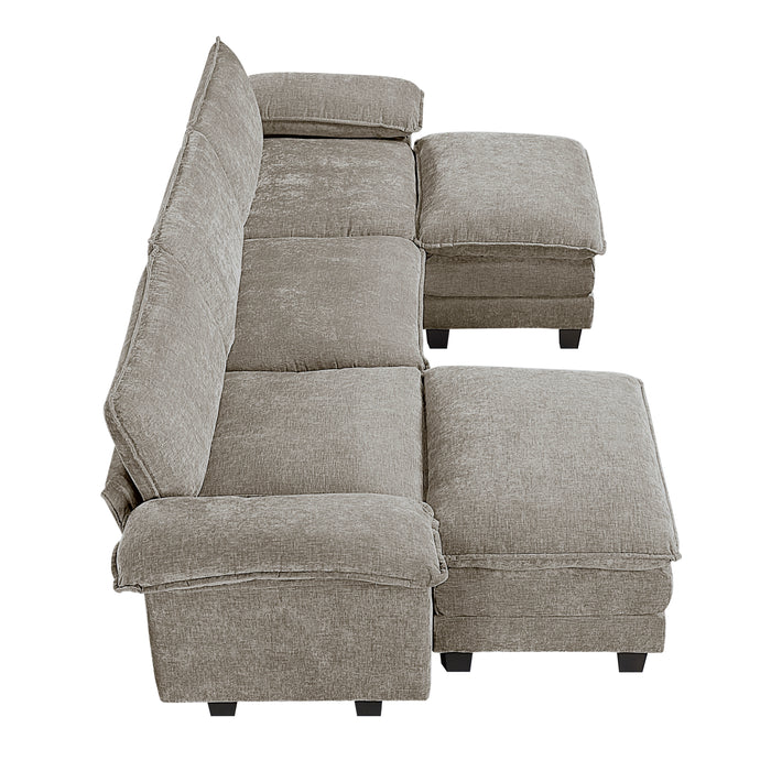 Dublin - (6)5-Piece Modular Sectional with Ottoman