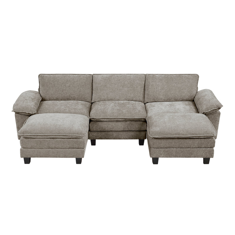 Dublin - (6)5-Piece Modular Sectional with Ottoman