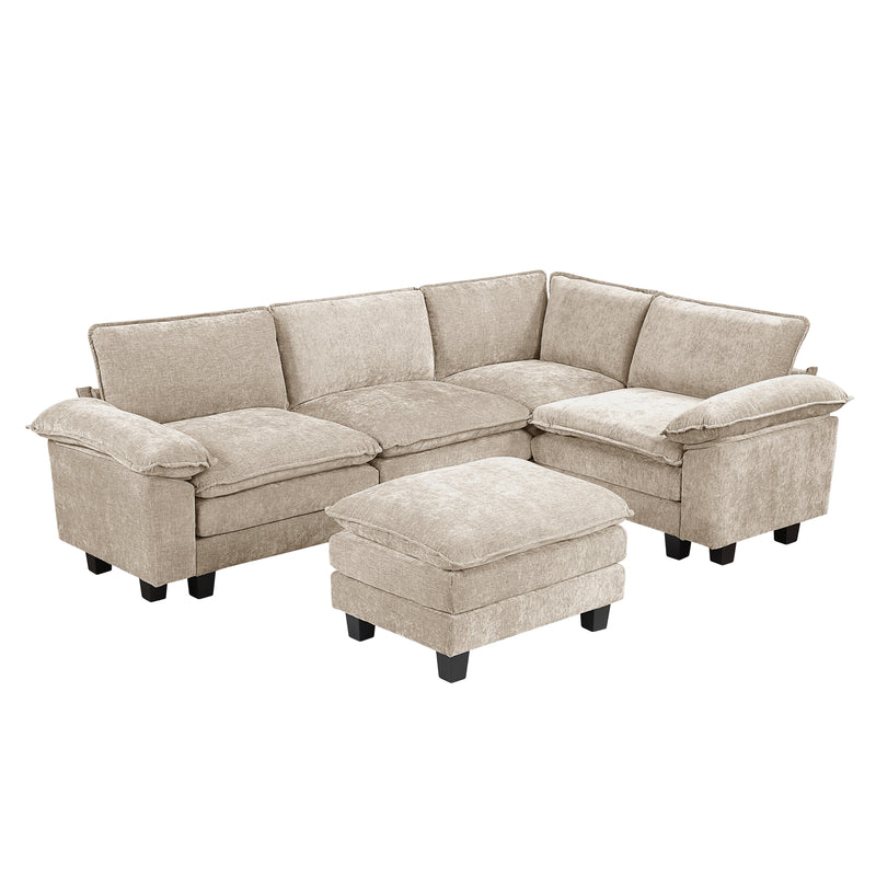 Dublin - (6)5-Piece Modular Sectional with Ottoman