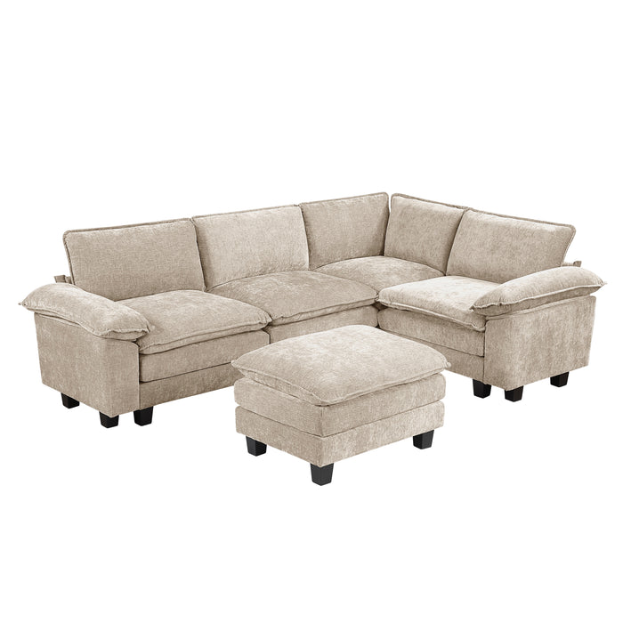 Dublin - (6)5-Piece Modular Sectional with Ottoman