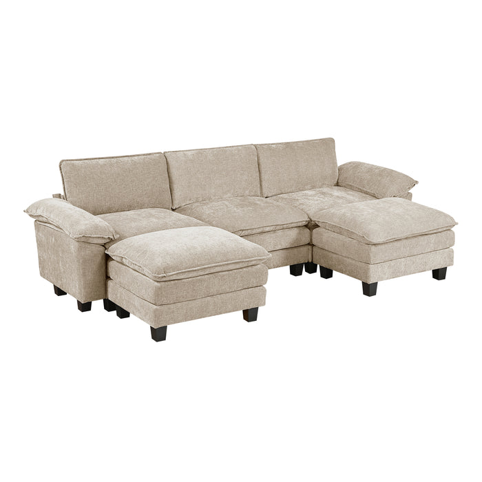 Dublin - (6)5-Piece Modular Sectional with Ottoman