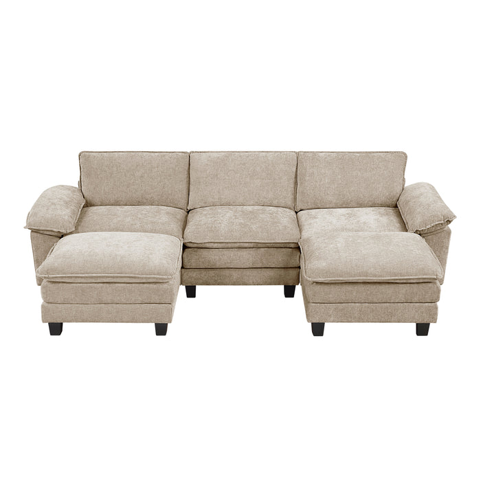 Dublin - (6)5-Piece Modular Sectional with Ottoman
